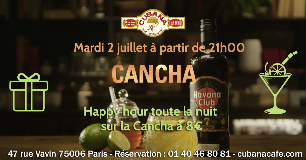 Soirée Cubana Café et Rhum cubain Havana Cancha le 2 juillet 2019 Bar à cocktails, fumoir, restaurant Paris Montparnasse