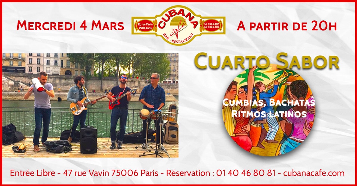 Cubana Café Concert Cuarto Sabor mercredi 4 mars 2020