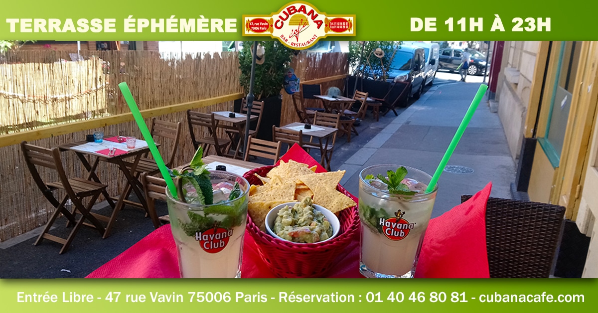 La terrasse éphémère cubaine à Montparnasse Cubana café Paris