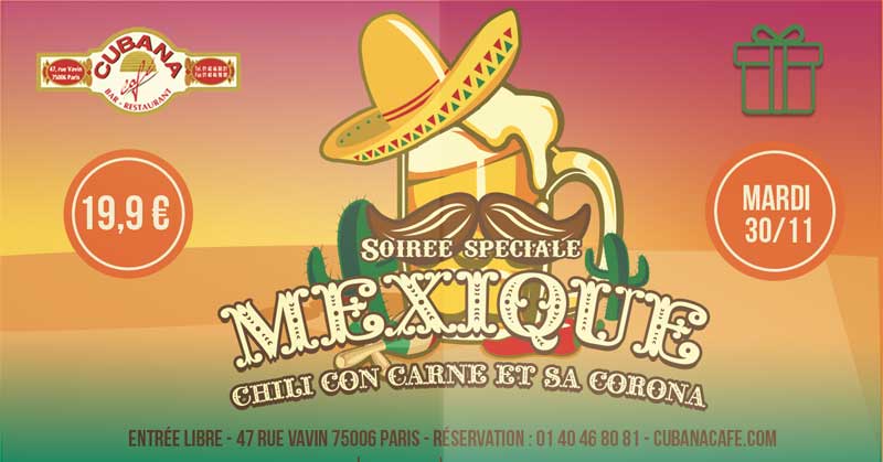 Sortir à Paris en novembre : soirée mexicaine le 30 novembre 2021