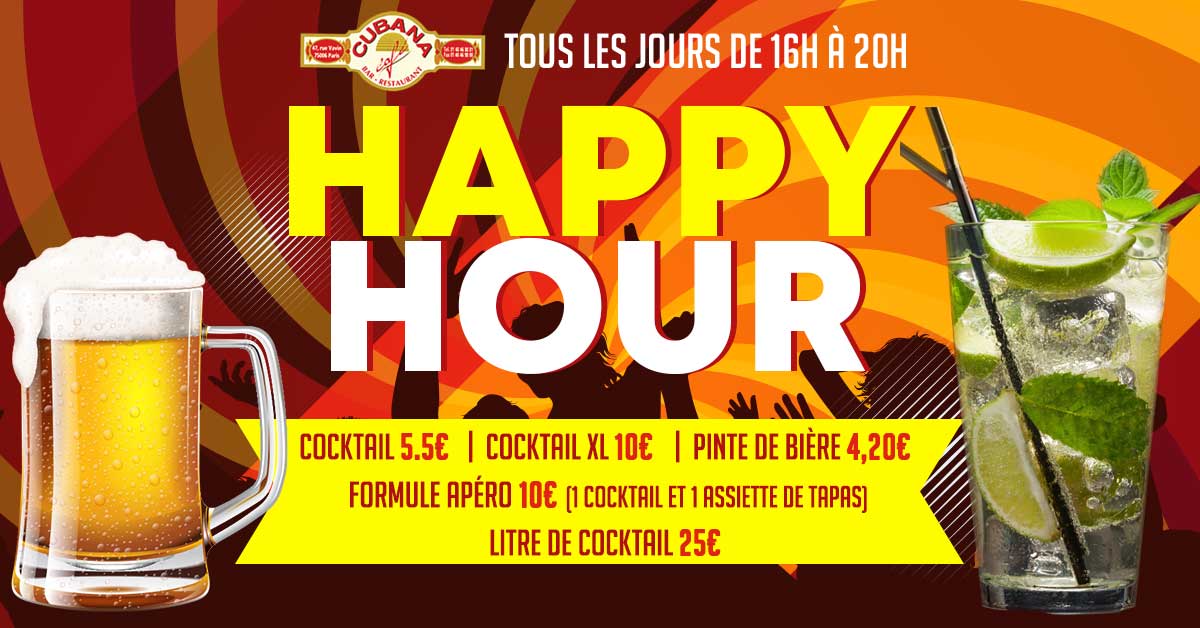 Cubana Café Sortir à Paris en juillet : happy hour