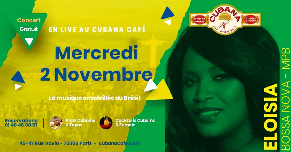 Cubana Café présente Eloisia en concert le 2 novembre 2022