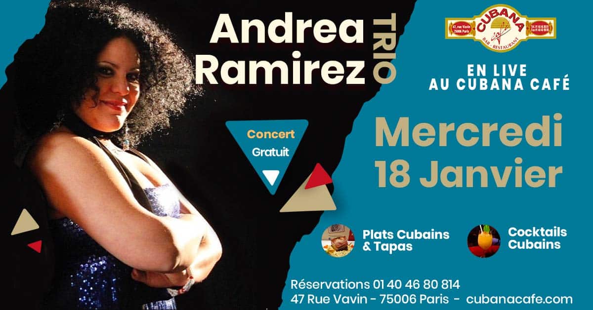 Cubana Café présente Adrea Ramirez en concert le 18 janvier 2023