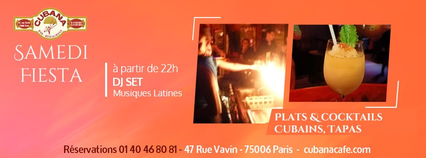 Affiche des soirées cubaines à Paris en mars 2023 les samedis