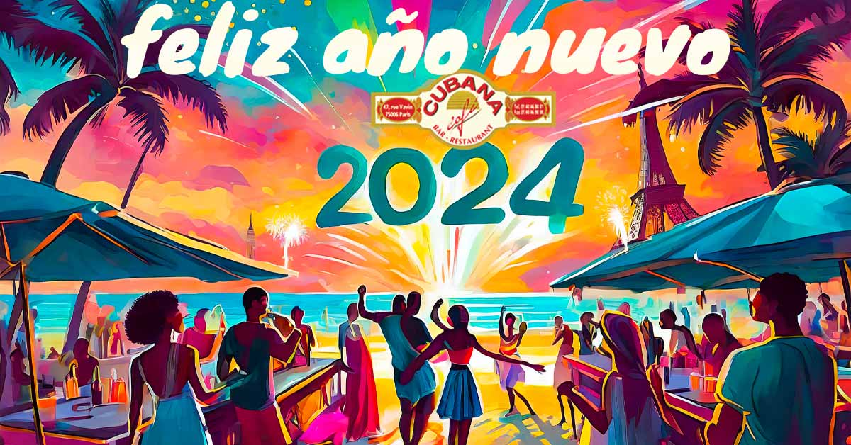 Affiche du Cubana Café Feliz año nuevo 2024