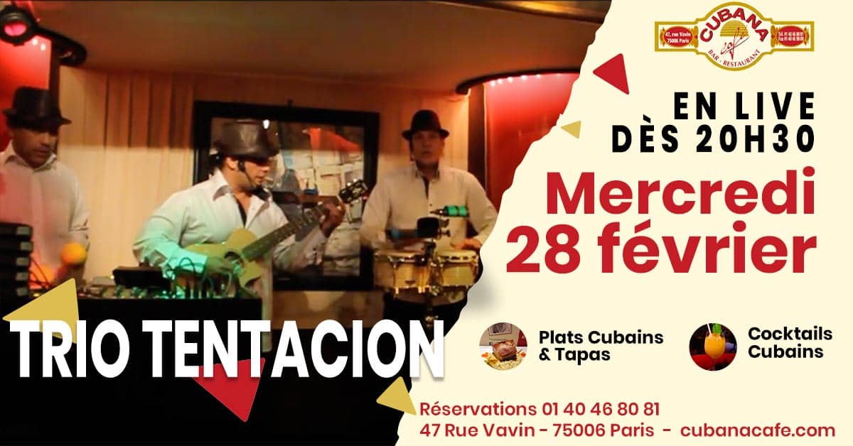 Affiche du concert du Mercredi 28 février 2024, Pedro et son groupe Tentacion de Cuba
