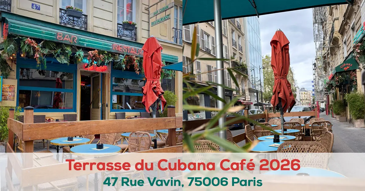 Cubana-Cafe-restaurant-terrasse-Paris Photo temporaire pour la terrasse à Paris 6e du Cubana Café qui ouvre le 1er avril 2026