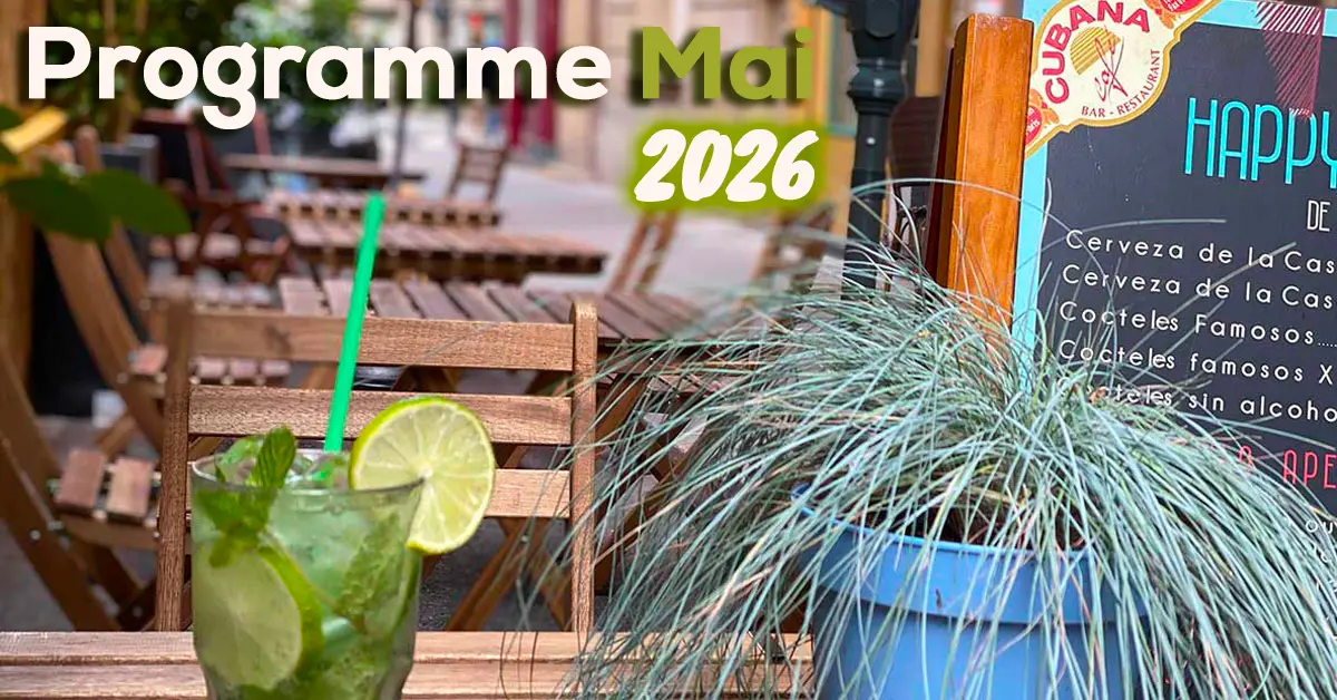 Cubana-Cafe-programme-mai26 Affiche du programme de mai 2026. Où boire un cocktail en terrasse à Paris
